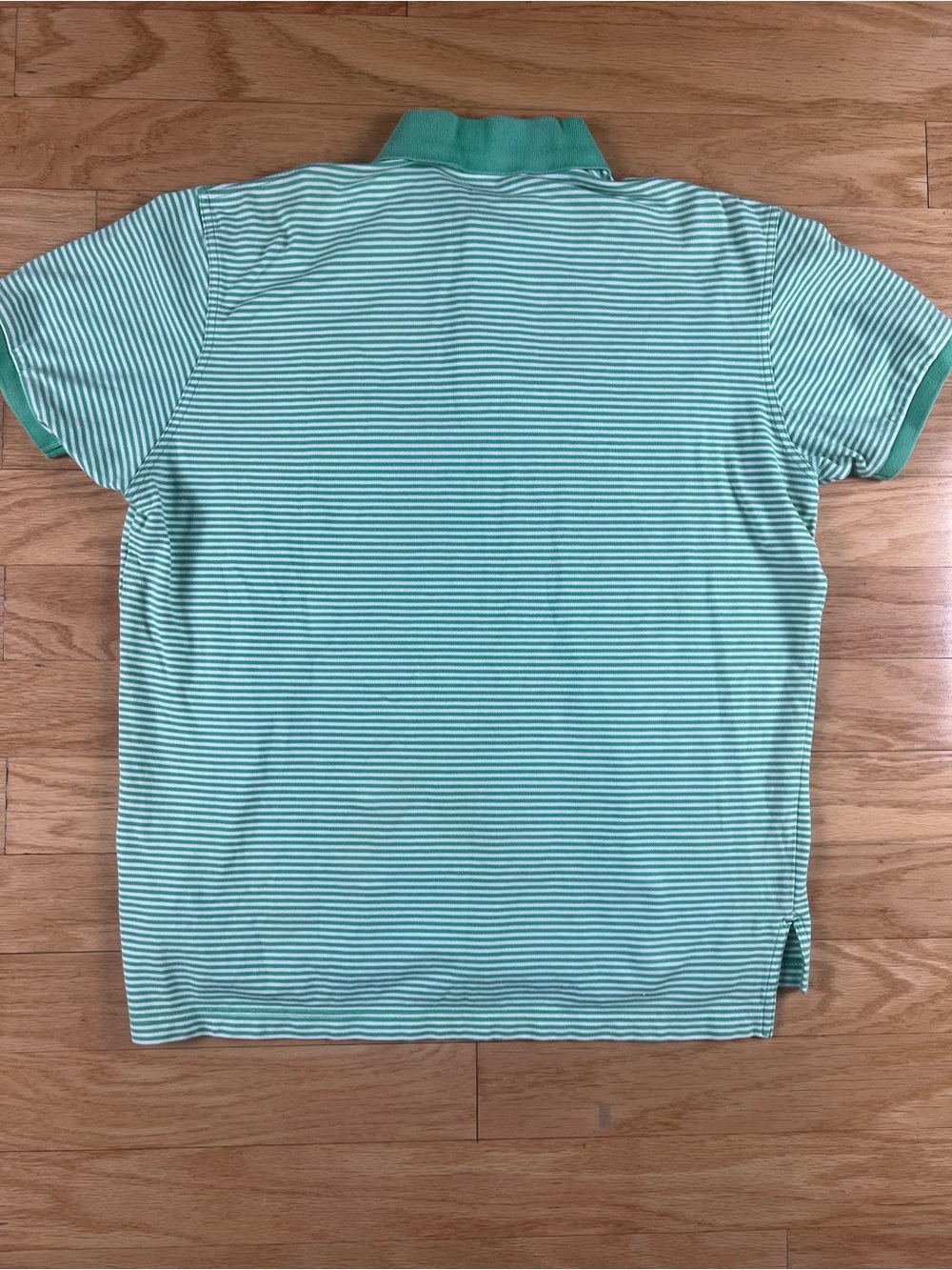 Southern Tide Green and White Striped “The Skipjack” Polo Shirt - Picture 6 of 7